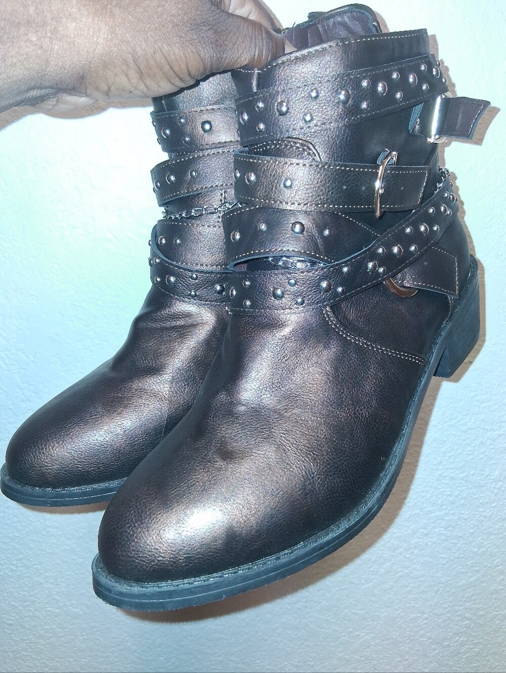 Women’s Studded Ankle Boots - Brown